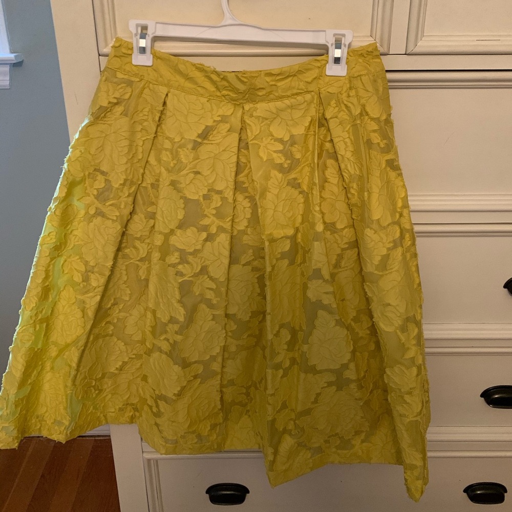 Yellow 3/4 high waist Floral Eyelet skirt